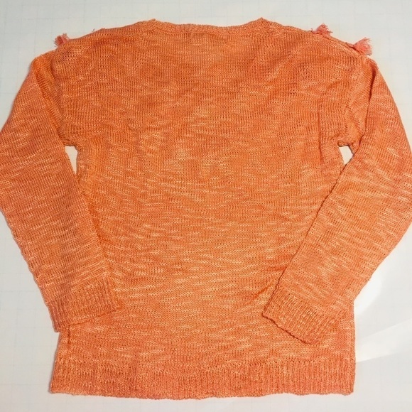 Pink Republic Big Girls Cotton Acrylic Orange Loose Knit Pullover sweater XL/16 - Picture 2 of 8
